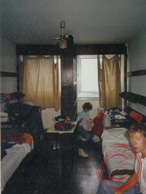 De sobere kamer in een studentenflat in Budapest