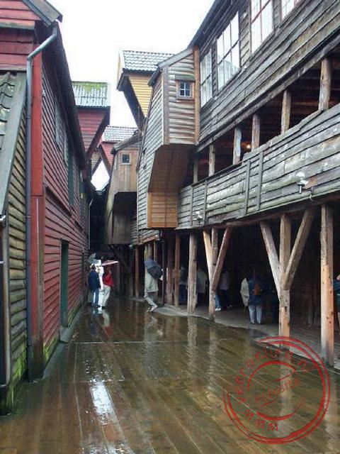 De bryggen, de beroemde houten handelshuizen uit de Hanzetijd.