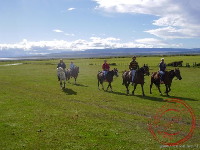 Paardrijden over de velden van zuidelijk Chili